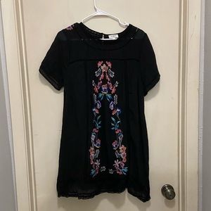 Umgee Embroidered Black Dress.